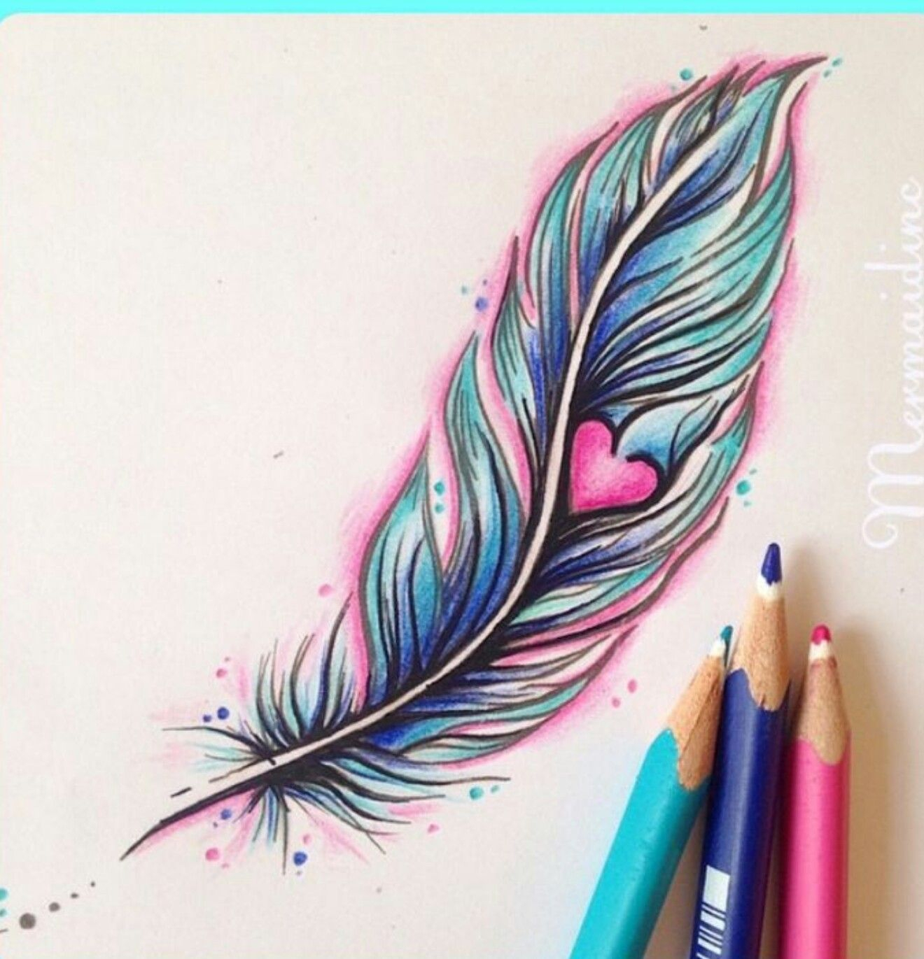 how to draw feathers with colored pencils