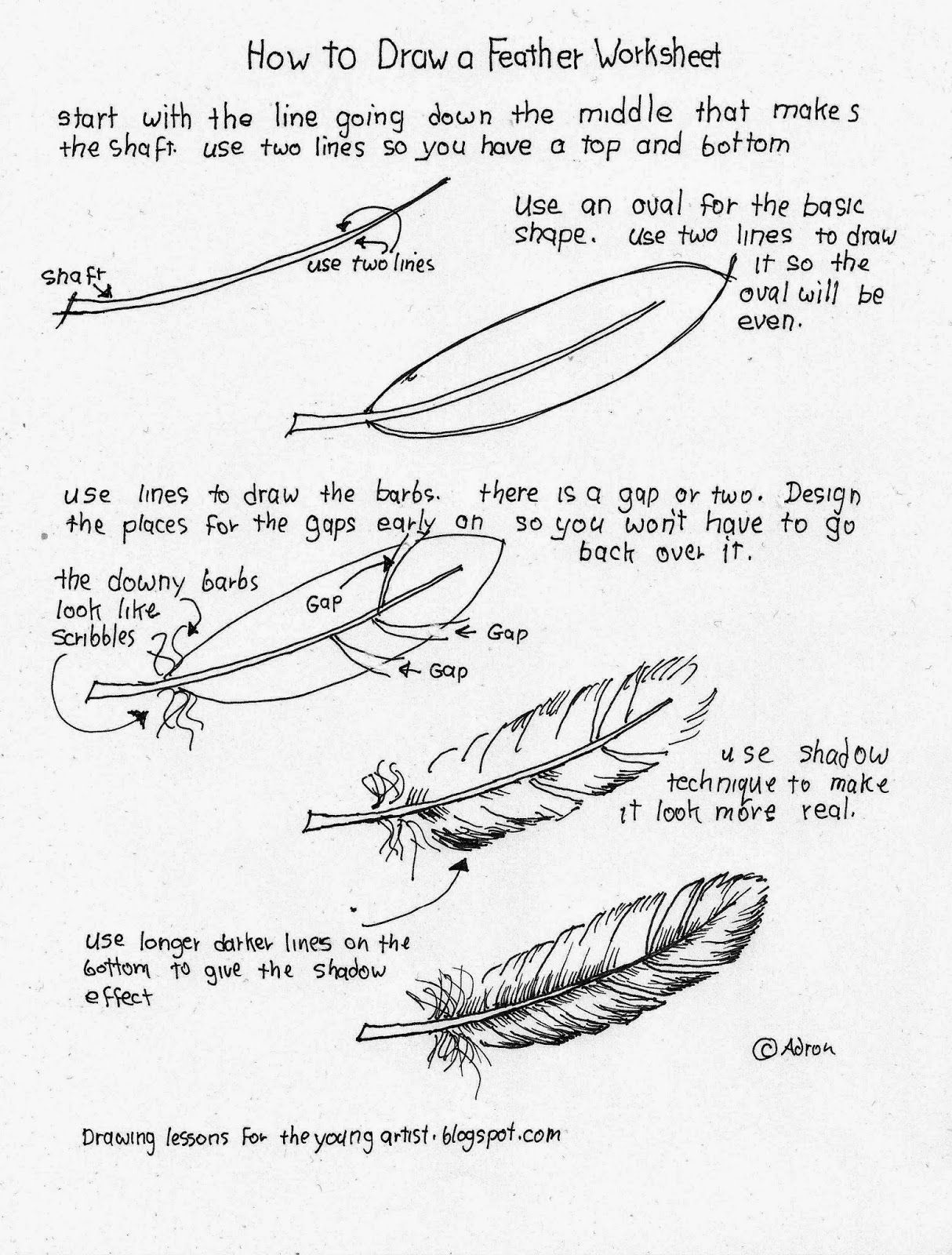 1214x1600 How To Draw Worksheets I Designed - Feather Drawing Step By Step