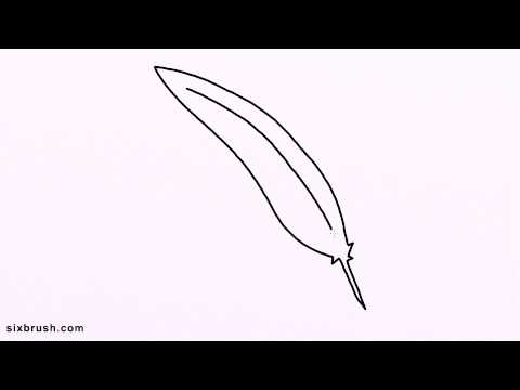 480x360 E How To Draw Feather Easy For Beginners Step - Feather Drawing Step By Step