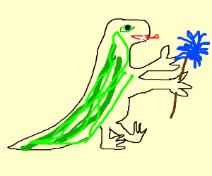 300x250 Godzilla With A Feather Duster Drawing - Feather Duster Drawing