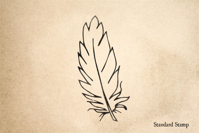 700x467 feather outline rubber stamp standard stamp - Feather Outline Drawing