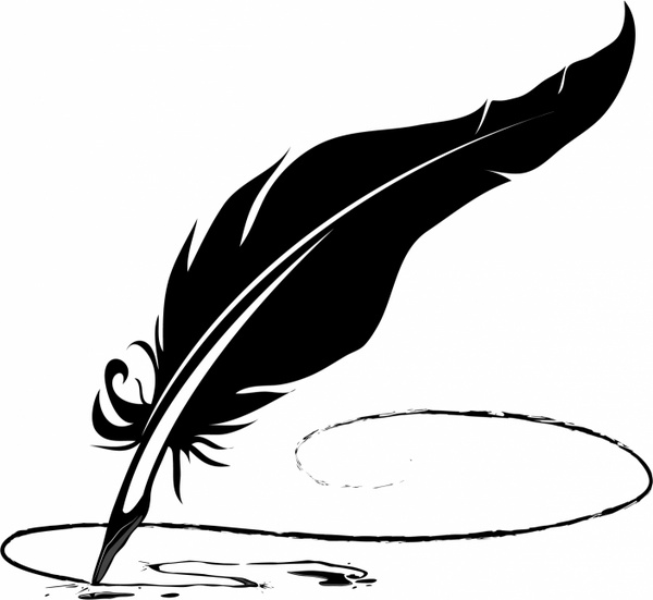 600x551 Feather Pen Free Vector In Adobe Illustrator - Feather Pen Drawing