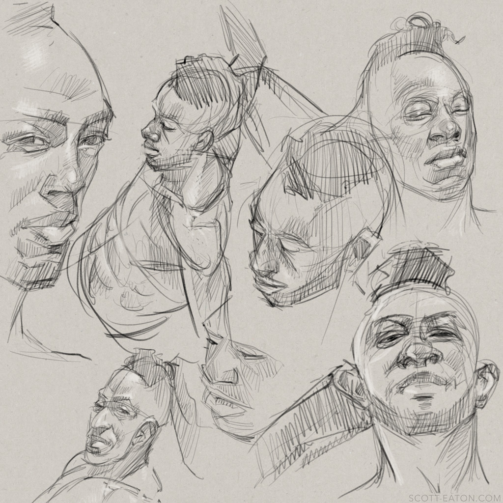 1024x1024 Morning Drawing Faces Scott Eaton - Feature Drawing