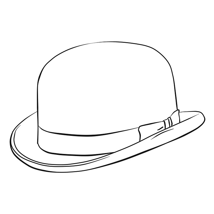720x720 Free Photo Figure Drawing Hat Line Bw Coloring Monochrome - Fedora Drawing