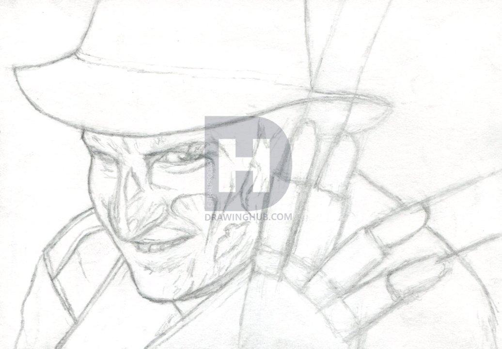 1036x720 how to draw freddy krueger, freddy krueger, nightmare on elm - Fedora Drawing