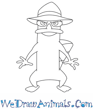 300x350 How To Draw Perry The Platypus - Fedora Drawing