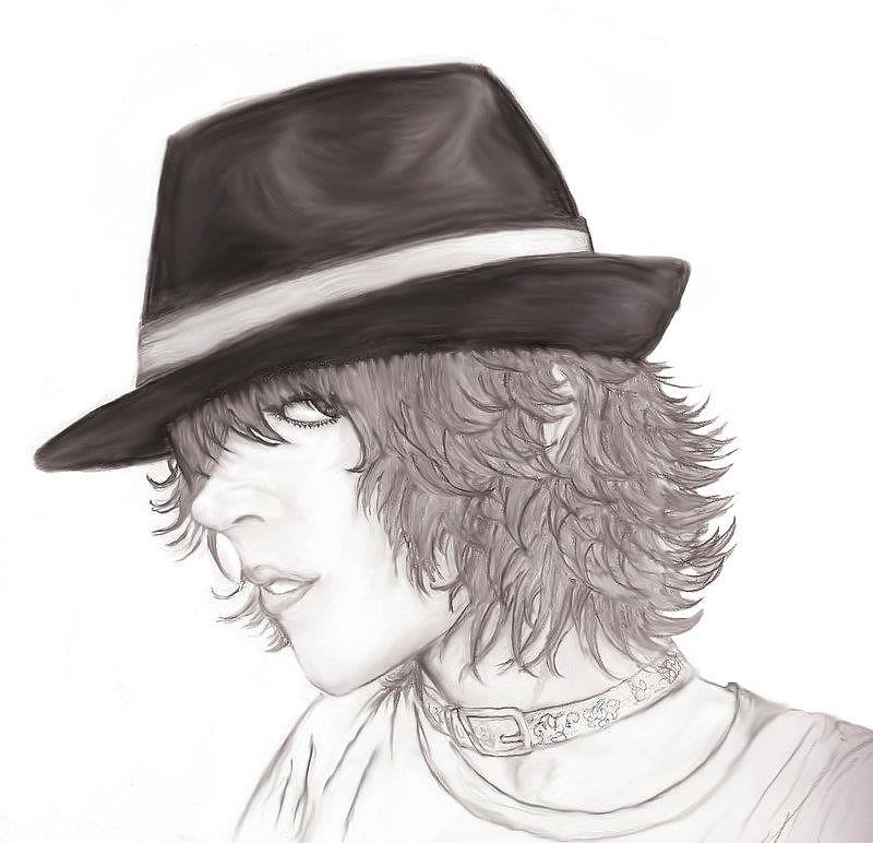 800x772 Fedora Girl Drawing - Fedora Drawing