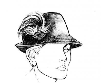 414x339 fedora paper hat drawings - Fedora Hat Drawing