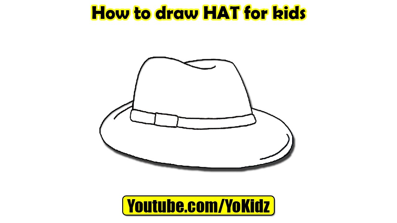 1280x720 how to draw hat for kids - Fedora Hat Drawing