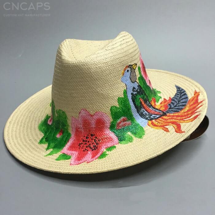 700x700 wholesale panama hat handmade w hand painting drawing wide - Fedora Hat Drawing