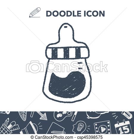 450x470 feeding bottle doodle drawing - Feeding Bottle Drawing