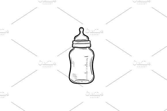580x387 feeding bottle hand drawn outline doodle icon nutrition design - Feeding Bottle Drawing