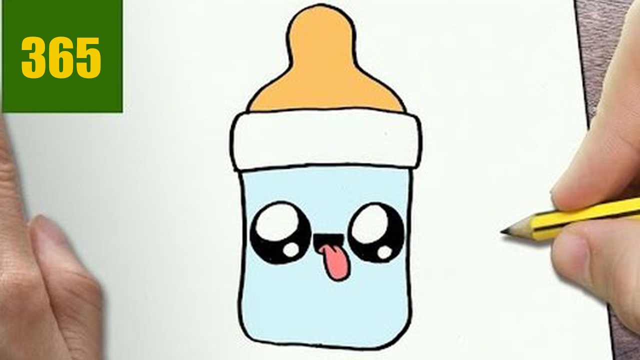 1280x720 how to draw a feeding bottle cute, easy step - Feeding Bottle Drawing