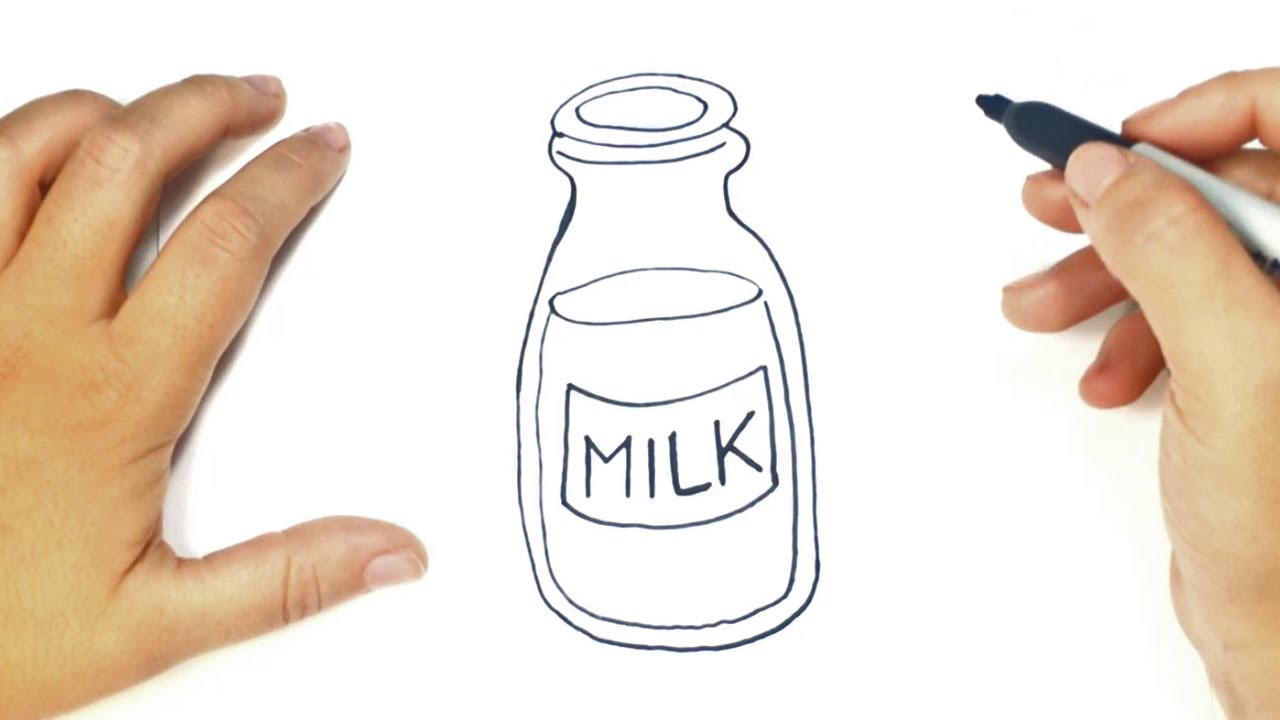 1280x720 how to draw a bottle of milk bottle of milk easy draw tutorial - Feeding Bottle Drawing