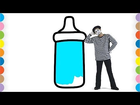 480x360 baby milk bottle coloring pages for kids - Feeding Bottle Drawing