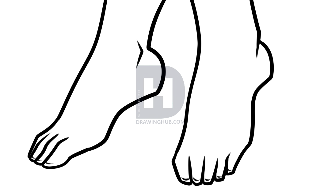 1057x640 How To Draw Feet For Anime Characters, Step - Feet Drawing