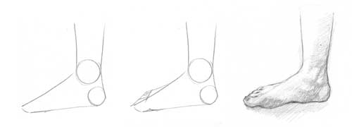 500x180 How To Sketch And Draw Feet - Feet Drawing