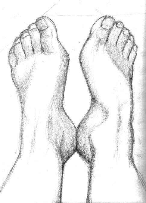 485x671 Feet Drawing Pencil For Free Download - Feet Drawing