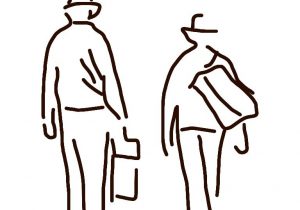 300x210 how to draw someone walking away sketch in pen of feet walking - Feet Walking Drawing