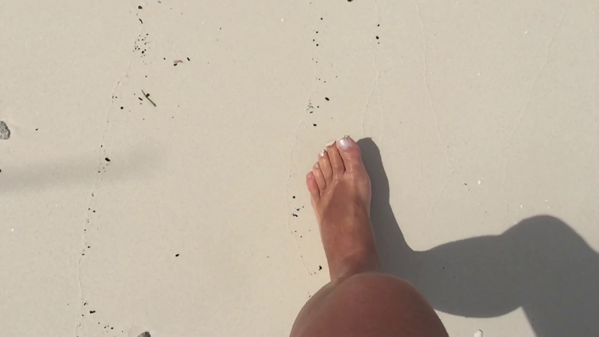 1920x1080 slow motion of woman's feet walking on the sand and water stock - Feet Walking Drawing