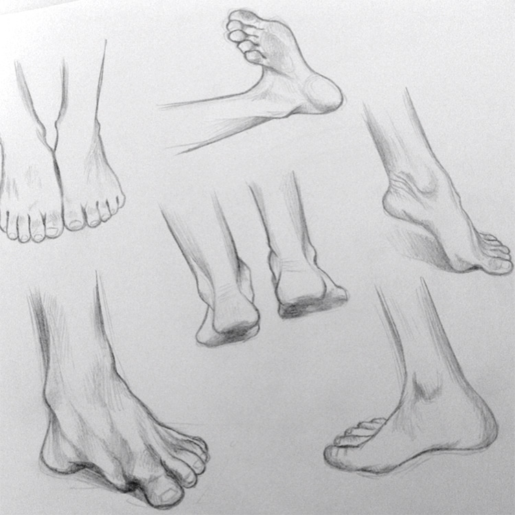 750x750 drawings of feet sketches anatomy studies - Feet Walking Drawing