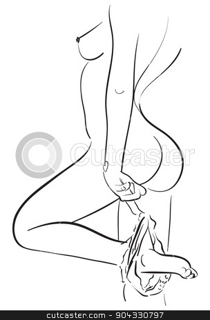 304x464 Female Anatomy Drawing Sketch Stock Vector - Female Anatomy Drawing