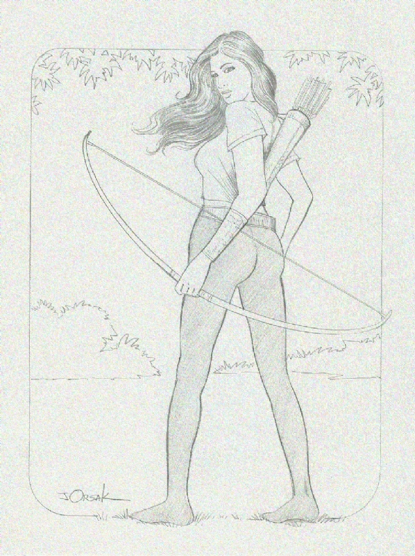 598x800 Female Archer - Female Archer Drawing