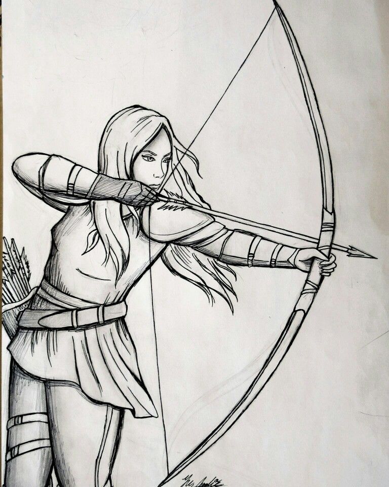 Female Archer Drawing at Explore collection of