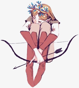 330x366 Hand Painted Female Archer, Archery, Literature And Art, Europe - Female Archer Drawing