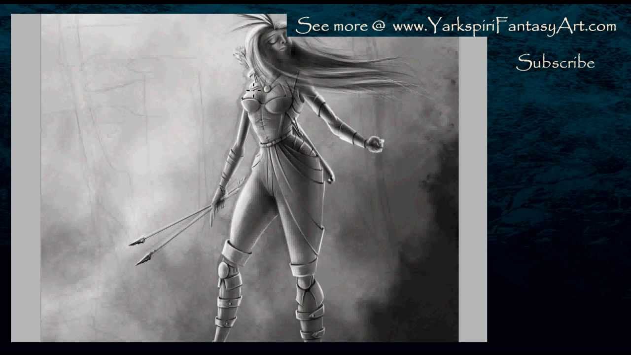 1280x720 How To Draw A Female Archer Art Illustration Drawing - Female Archer Drawing