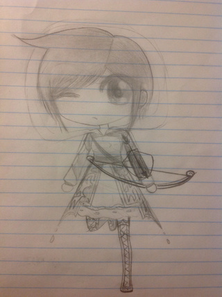 320x428 Old Art Of A Female Archer - Female Archer Drawing