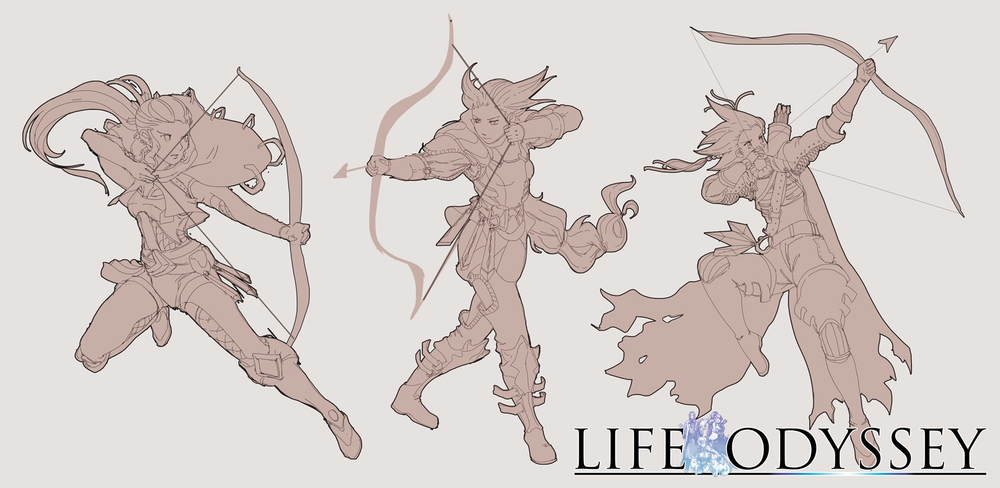 1000x488 Character Design Female Archer Life Odyssey - Female Archer Drawing