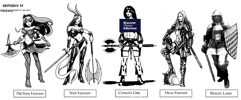 1009x419 Female Armor Video Game Logic Know Your Meme - Female Armor Drawing