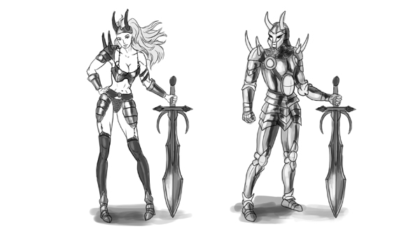 600x337 How To Design And Draw A Realistic Female Warrior - Female Armor Dr...