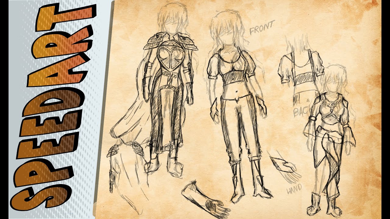 1280x720 Speedart - Female Armor Drawing