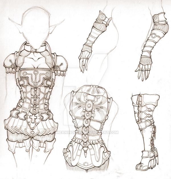 Female Armor Set - Female Armor Drawing. 