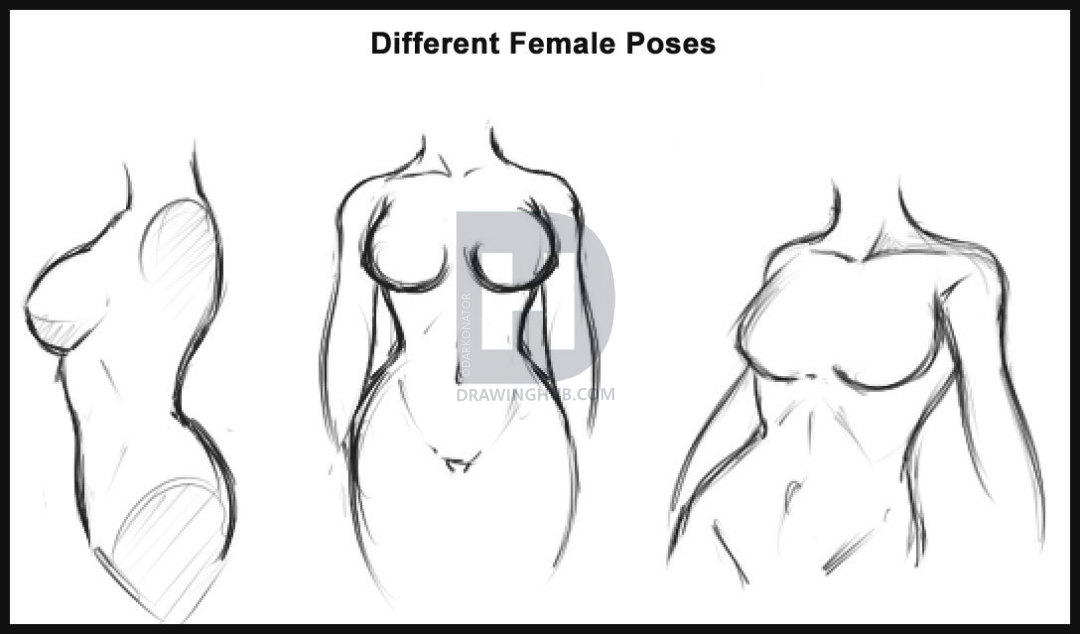 1080x634 How To Draw A Body, Step - Female Body Drawing