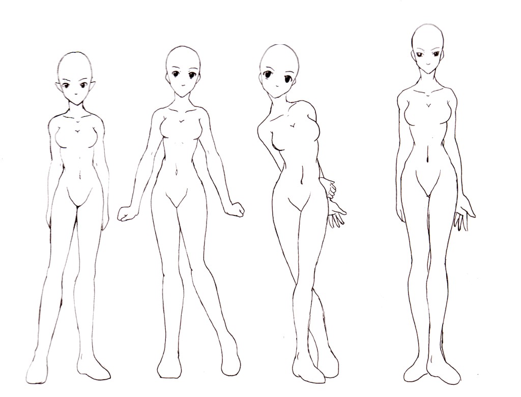 1024x781 Drawing Of Female Body How To Draw Anime - Female Body Drawing