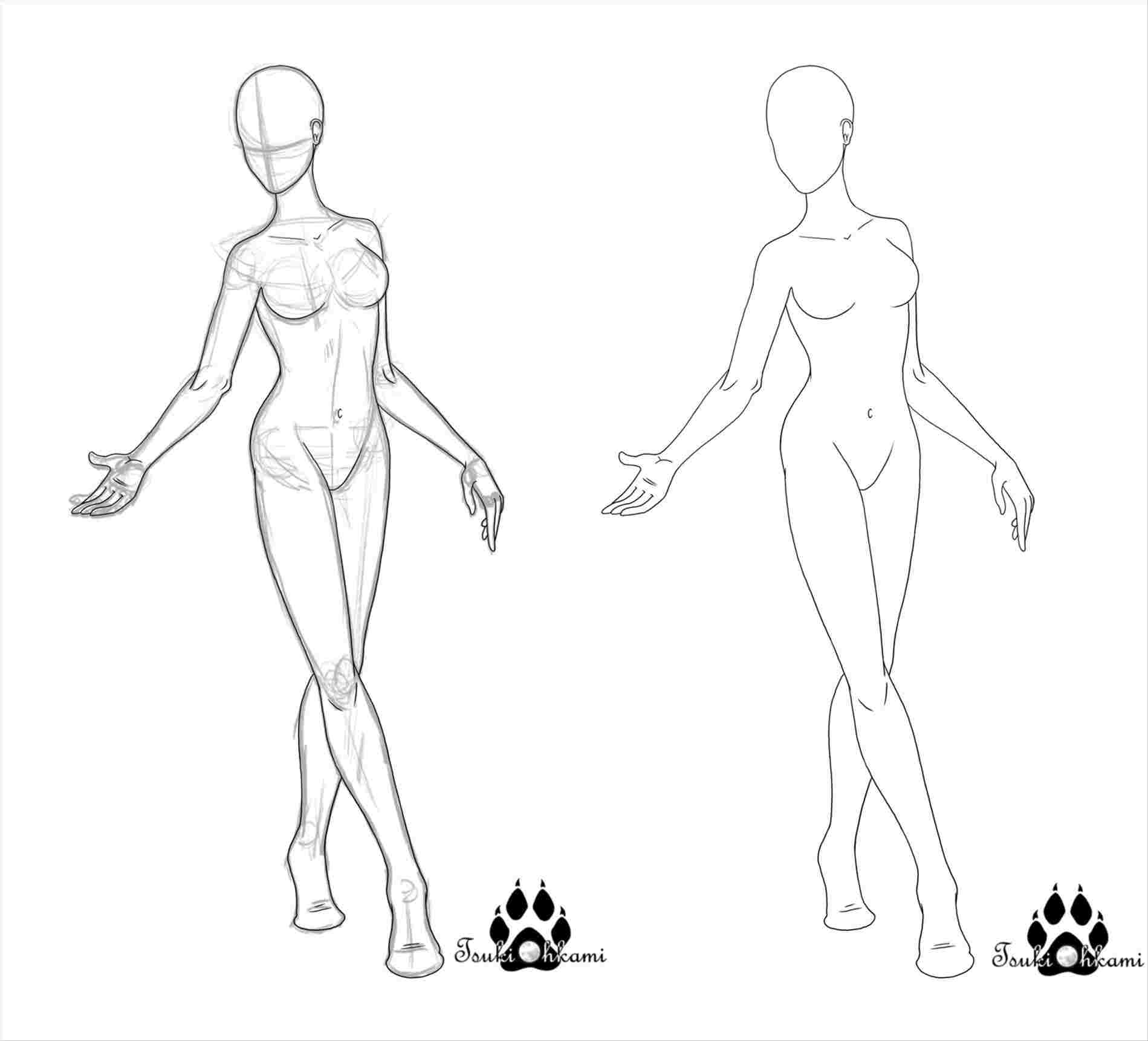 How Female Body Drawing Base To Draw Manga Bodies Part U - Female Body Draw...