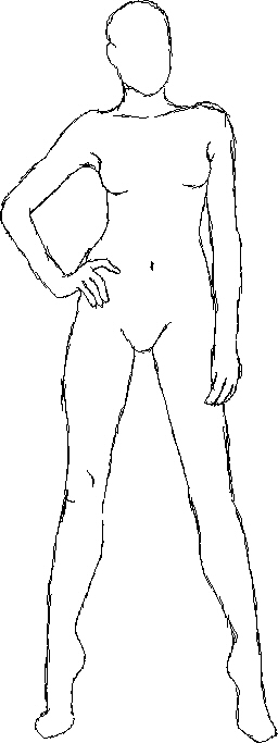 256x683 Pictures Female Body Sketches - Female Body Drawing Outline