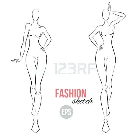 450x450 Fashion Design Body Template Female Drawing Templates Free Sketch - Female Body Drawing Outline