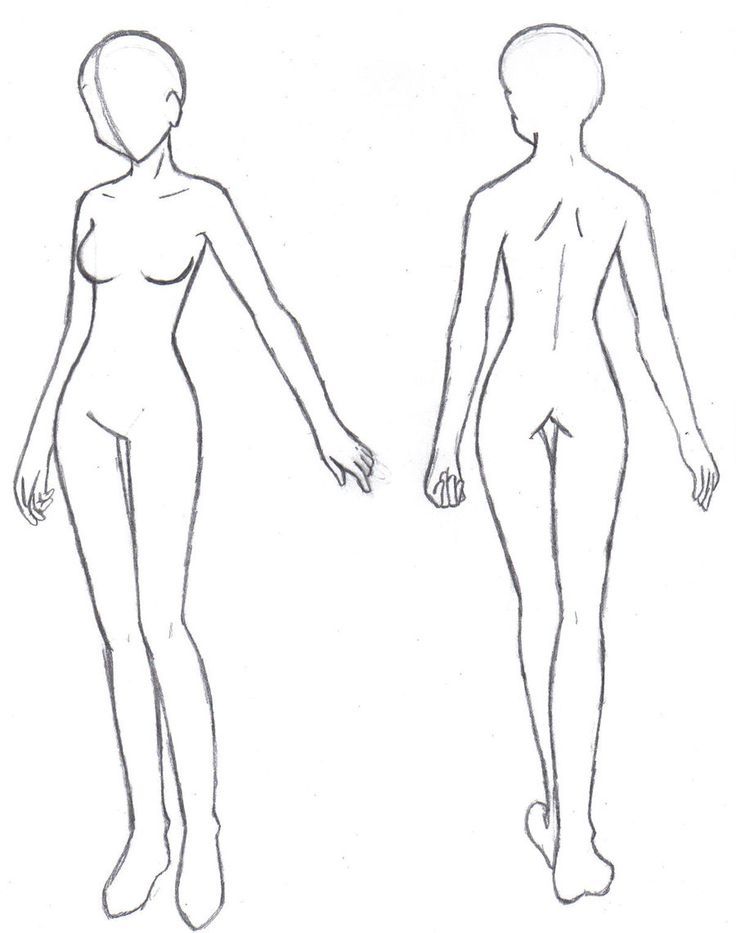 736x933 Body Template Anime - Female Body Drawing Template
