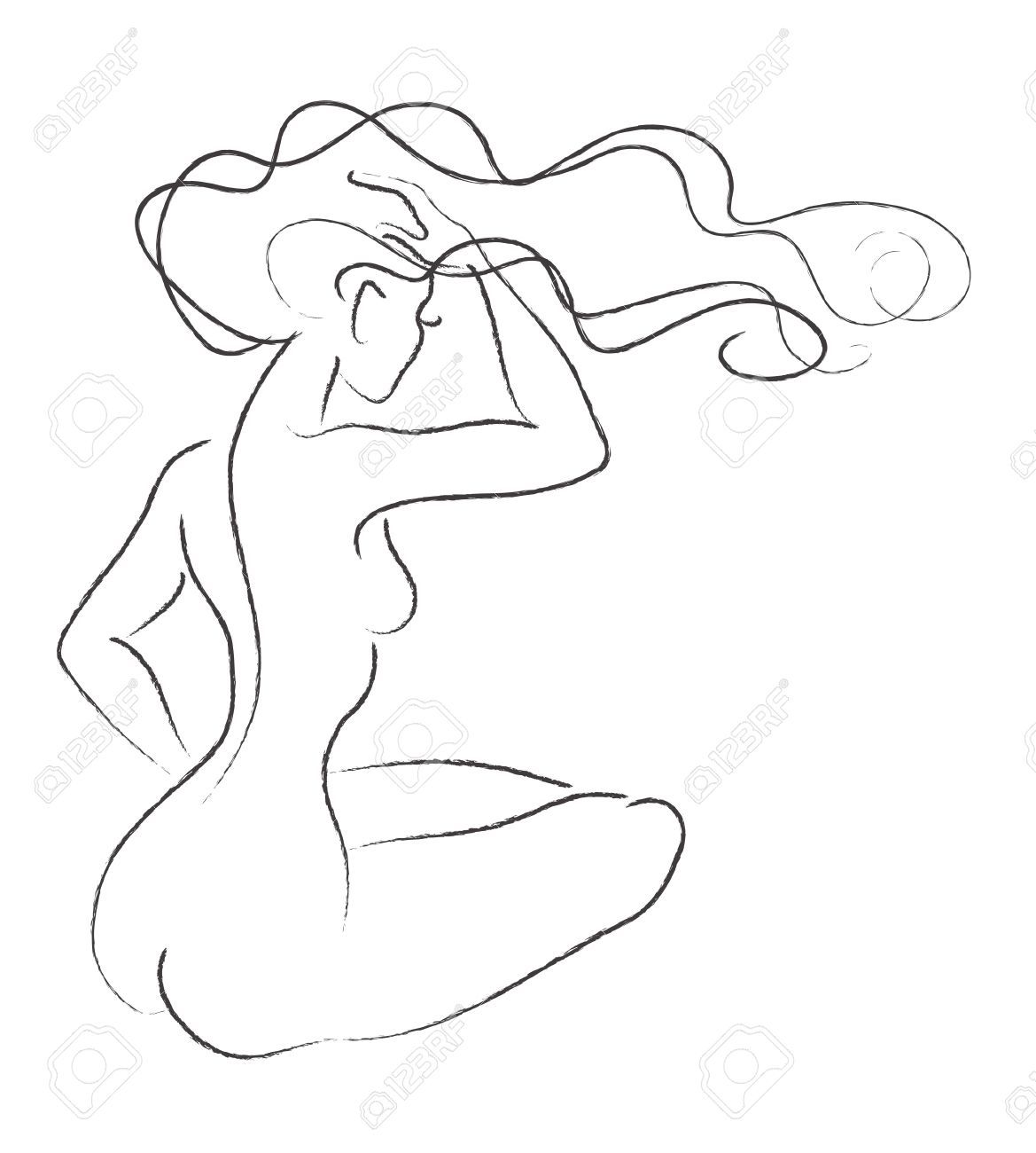 Female Body Outline Drawing