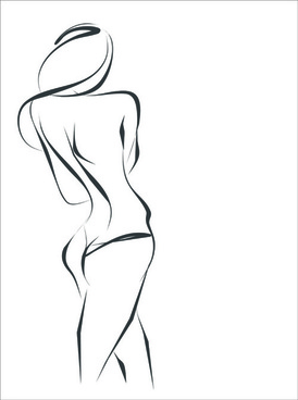 274x368 Outline Drawing Girl Body Free Vector Download - Female Body Outline Drawing