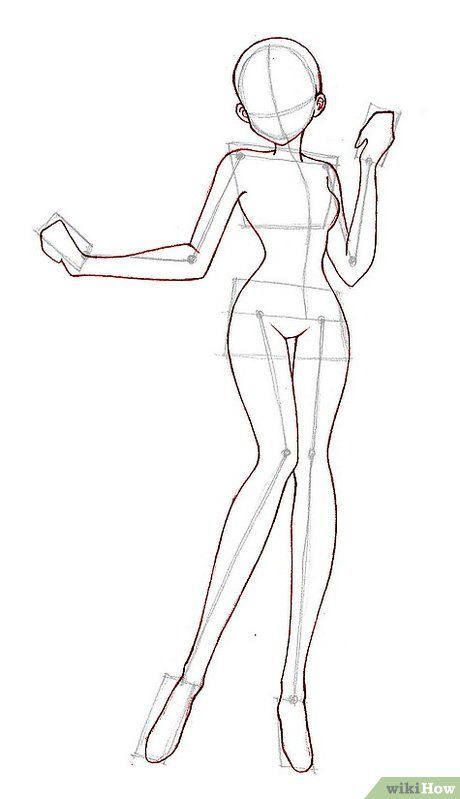 460x799 image titled draw body shape step painting party drawings - Female Body Shape Drawing