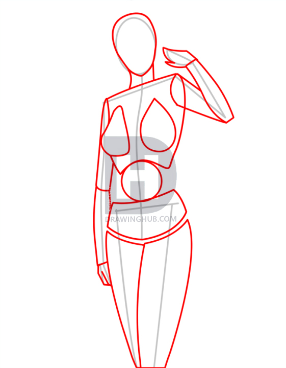 561x720 How To Draw Woman Body - Female Body Shape Drawing