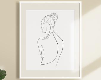 340x270 Woman Body Sketch Printable Art Female Figure Drawing One Etsy - Female Body Structure Drawing