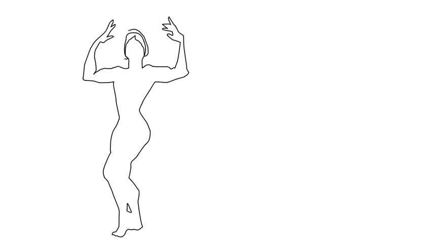 852x480 outline of a female bodybuilder stock video footage - Female Bodybuilder Drawing