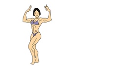 240x135 animated a drawing a gym stock footage videos - Female Bodybuilder Drawing
