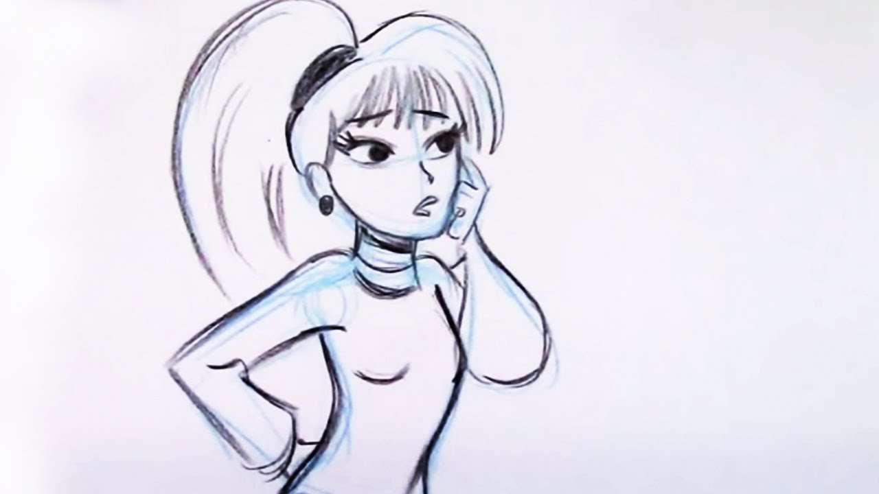 1280x720 Draw A Female Pose - Female Cartoon Drawing